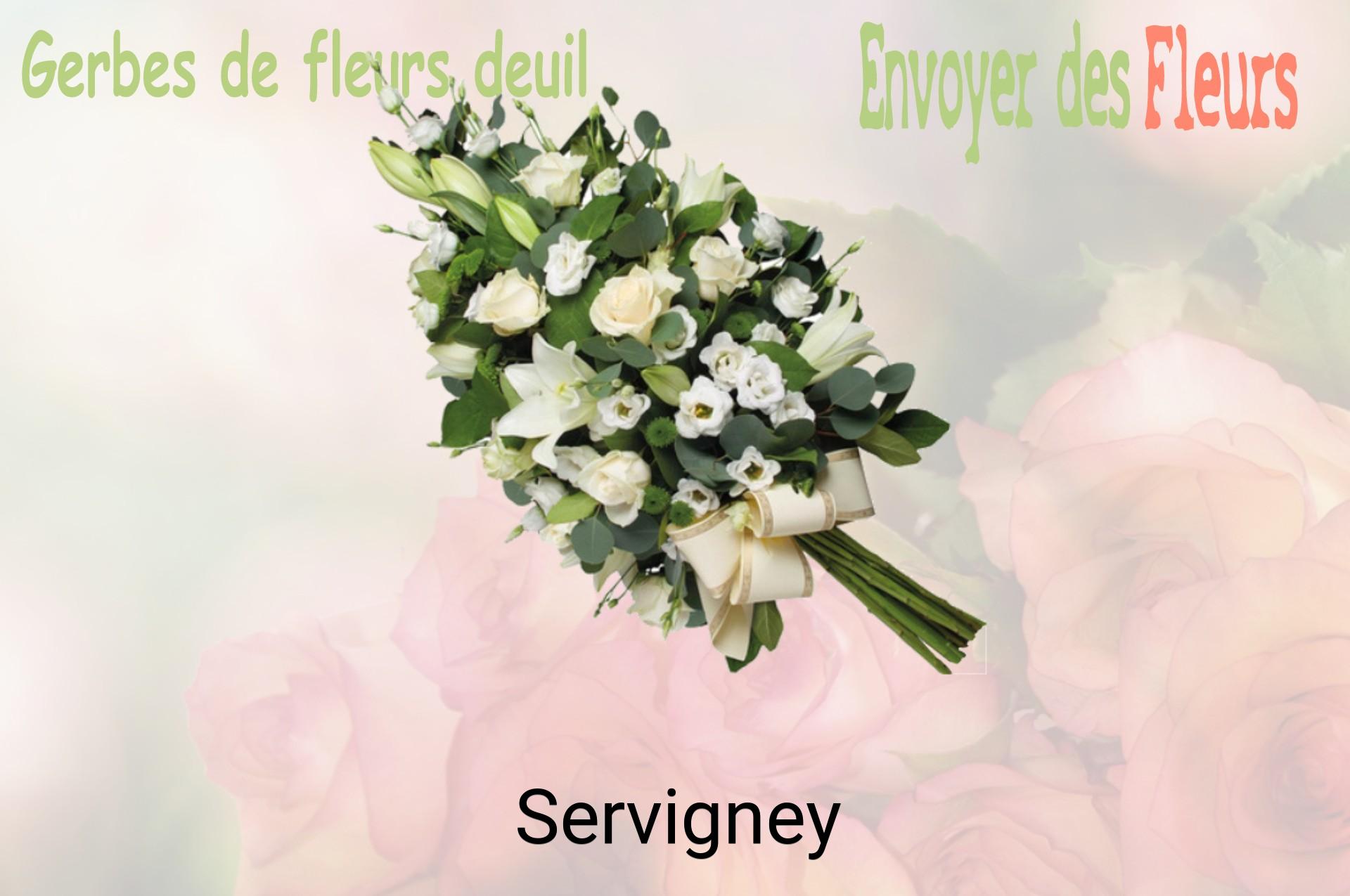 Gerbe de fleurs de deuil livrée à Servigney